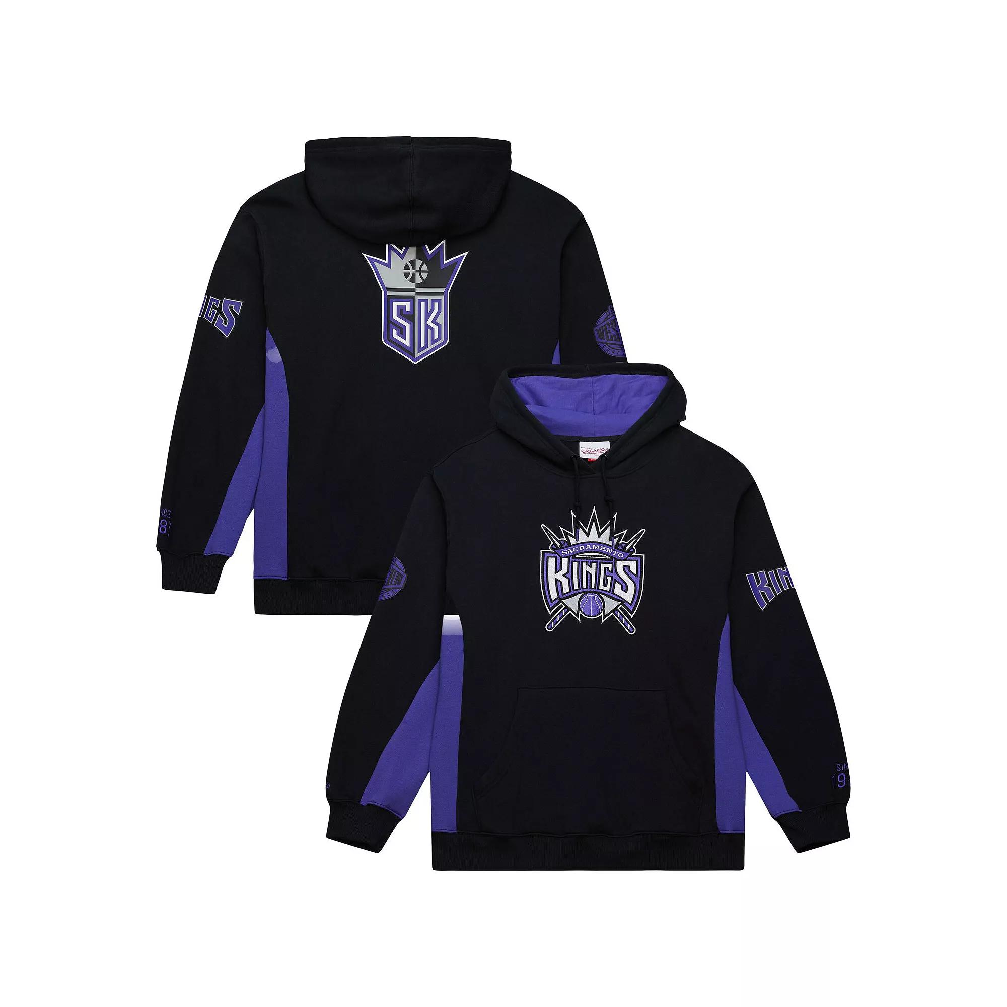 Men's Mitchell & Ness Black Sacramento Kings Hardwood Classics Team Origins Fleece Pullover Hoodie,  Product Image