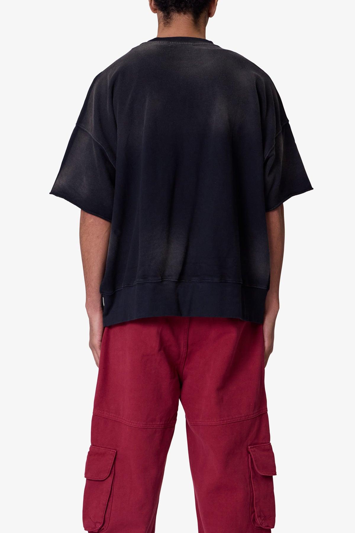 Oversized Crewneck Tee - Washed Black Product Image