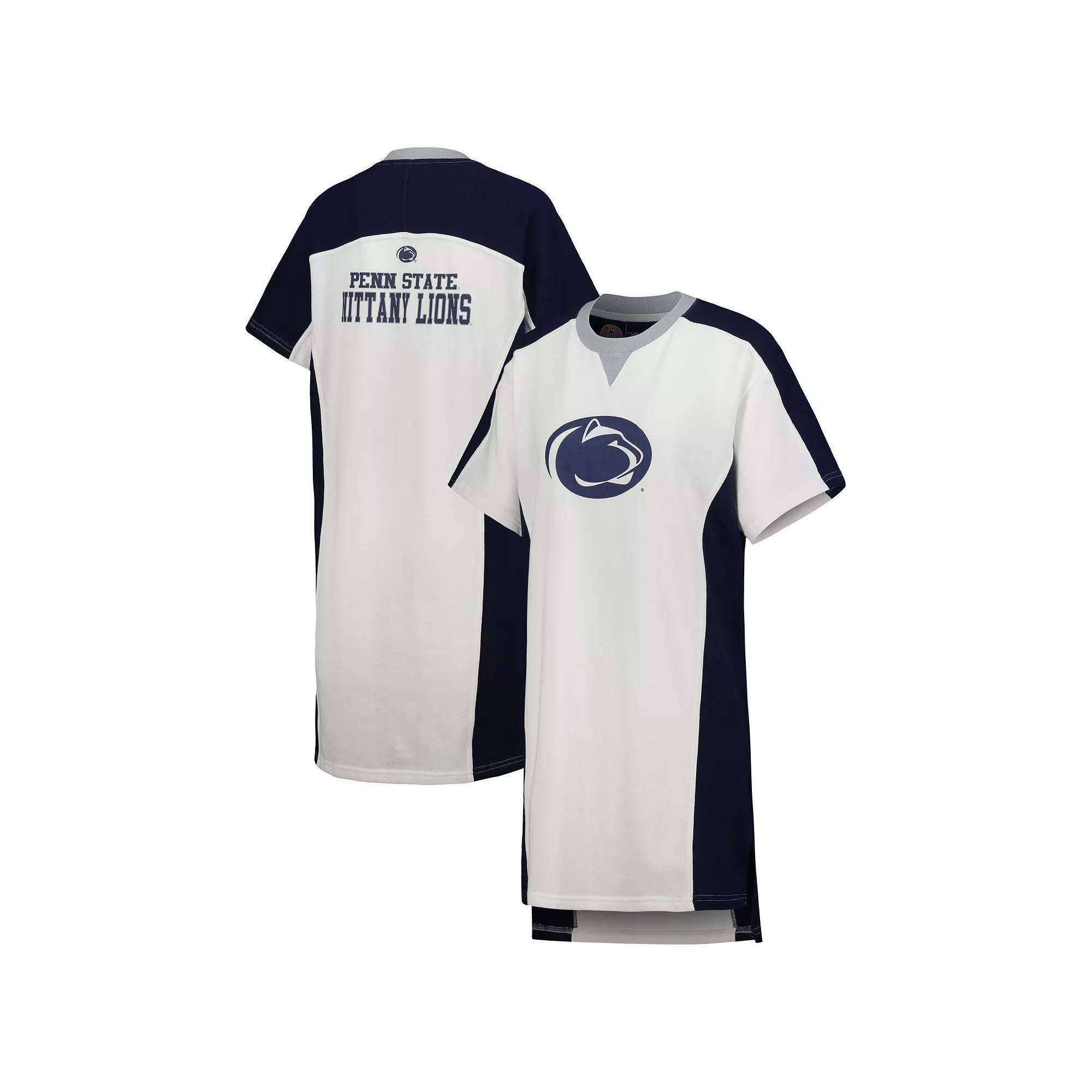 Women's G-III 4Her by Carl Banks White Penn State Nittany Lions Home Run T-Shirt Dress,  Product Image