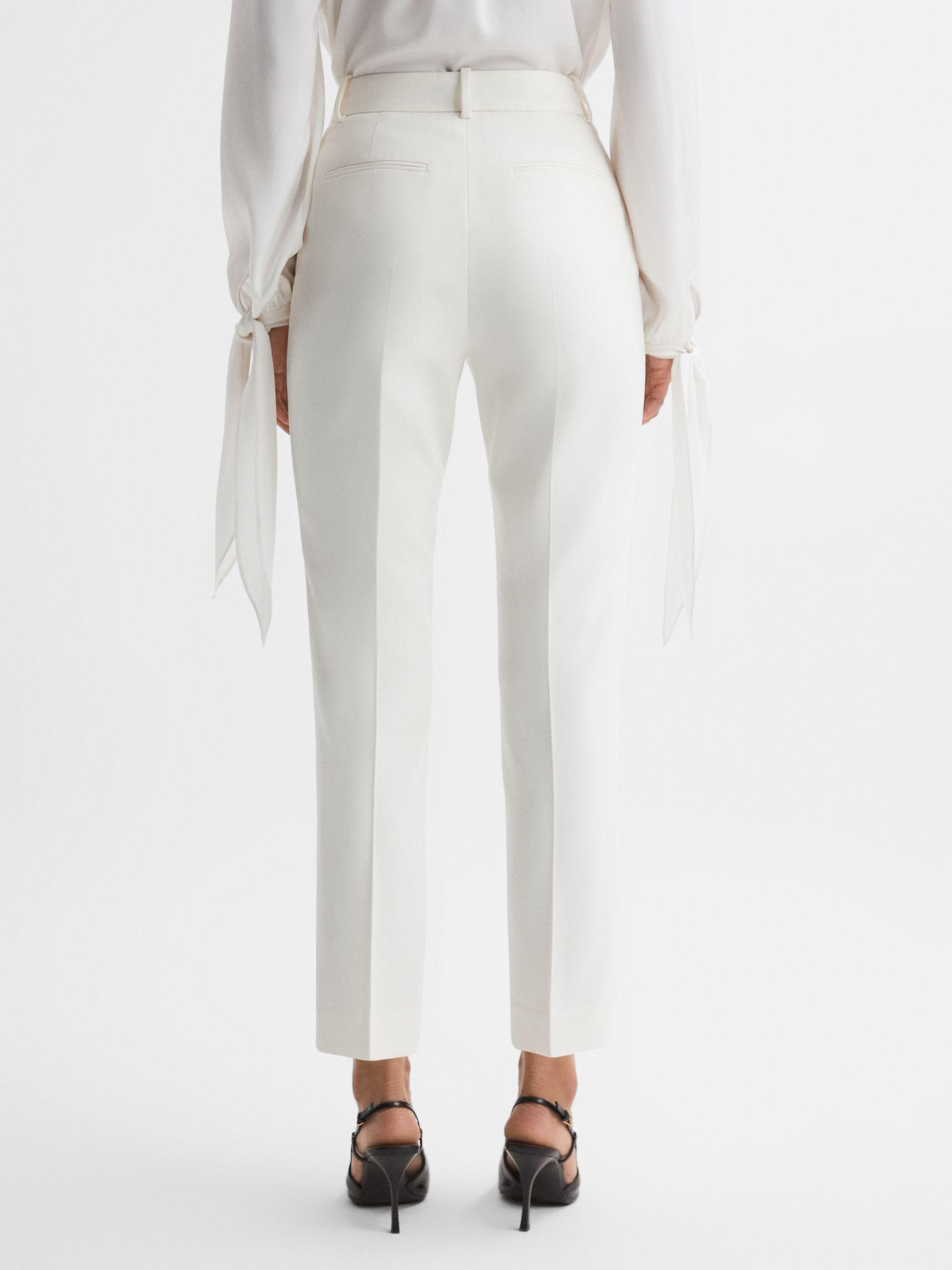 Slim Fit Wool Blend Suit Trousers in Off White Product Image