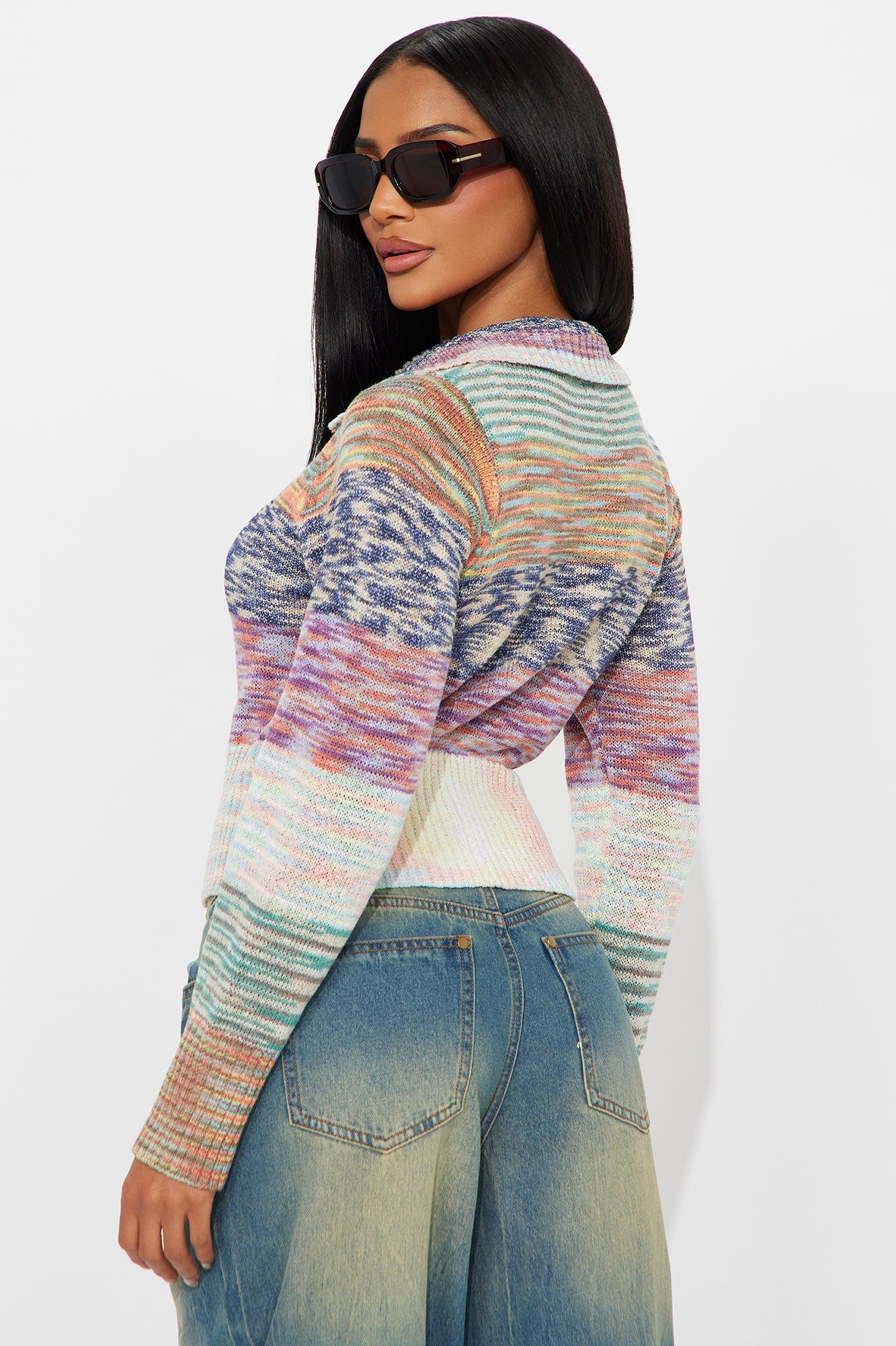 Look At Me Color Block Cardigan - Multi Color Female Product Image