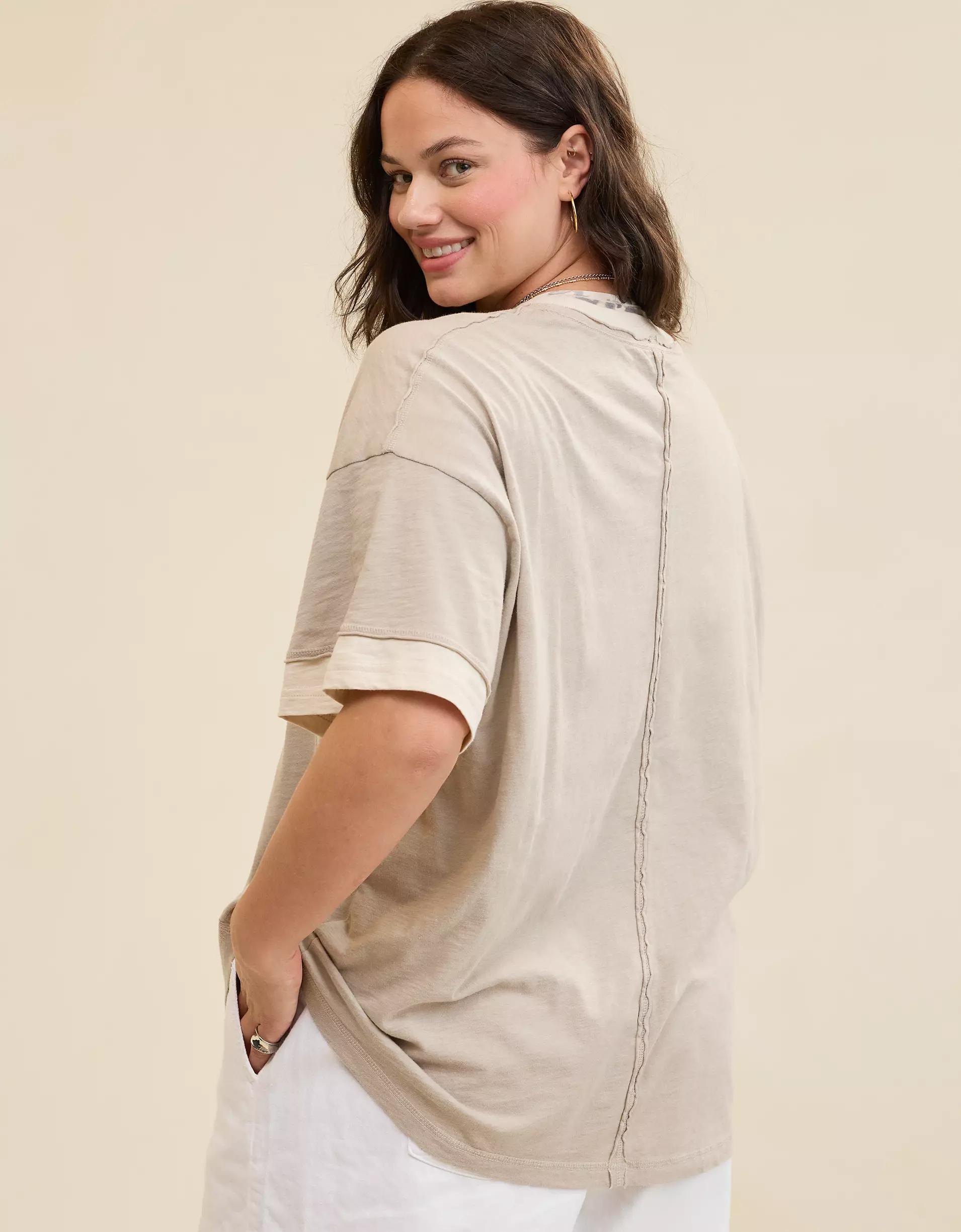 Aerie Crew Oversized Boyfriend T-Shirt Product Image