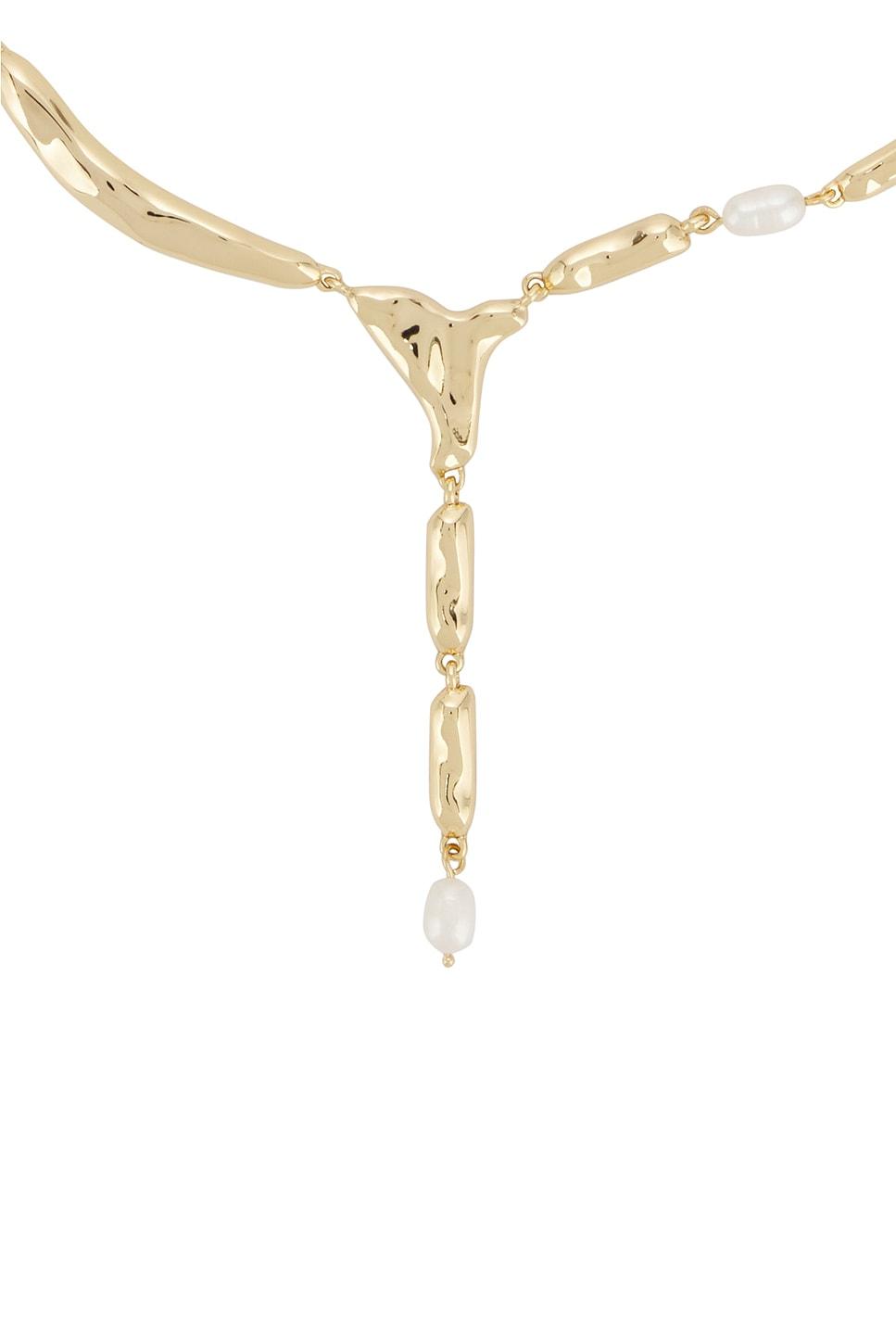 Liquid Melt And Pearl Lariat Necklace Ettika Product Image