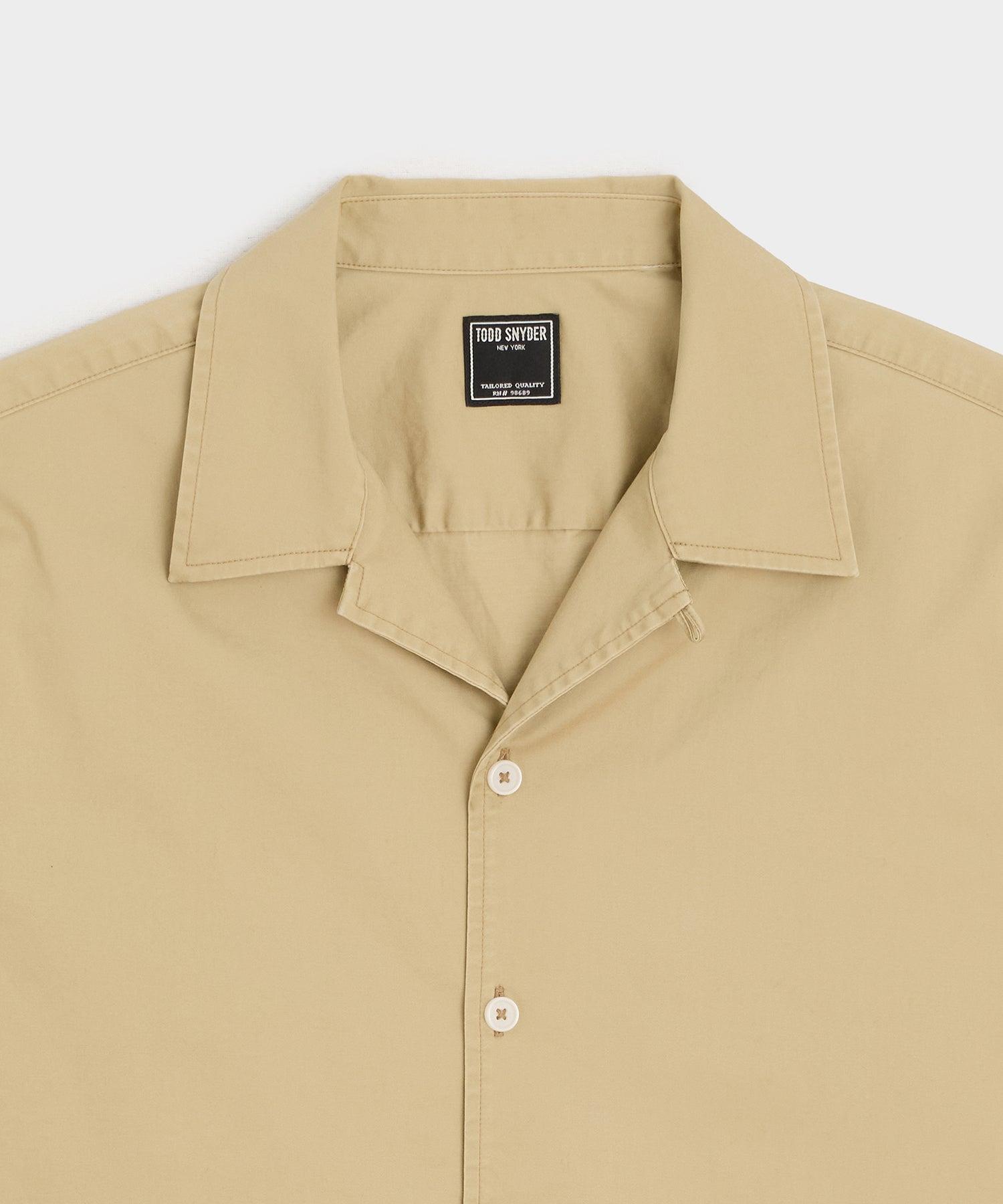 Cropped Poplin Camp Collar Shirt Product Image