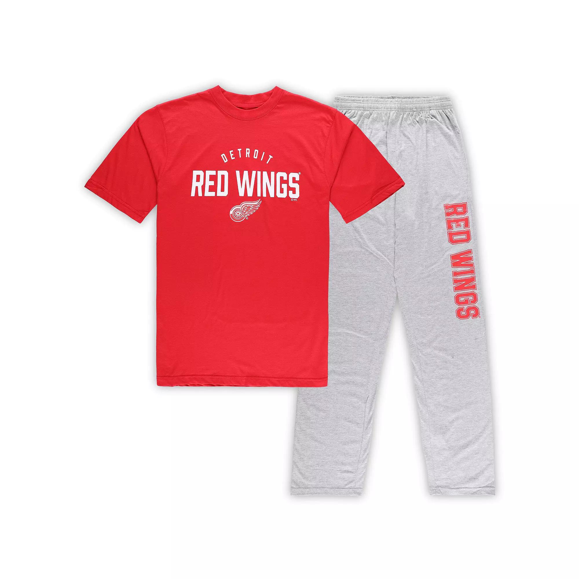 Men's Detroit Red Wings Red/Heather Gray Big & Tall T-Shirt & Pants Lounge Set,  Product Image