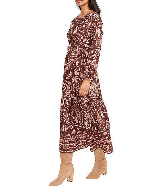 The Good Journey Long Sleeve Printed Midi Dress Product Image