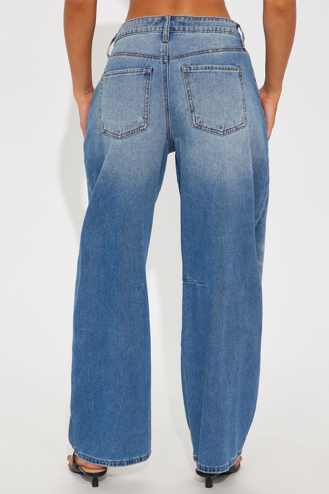 Harper Barrel Leg Jeans - Medium Wash Female Product Image