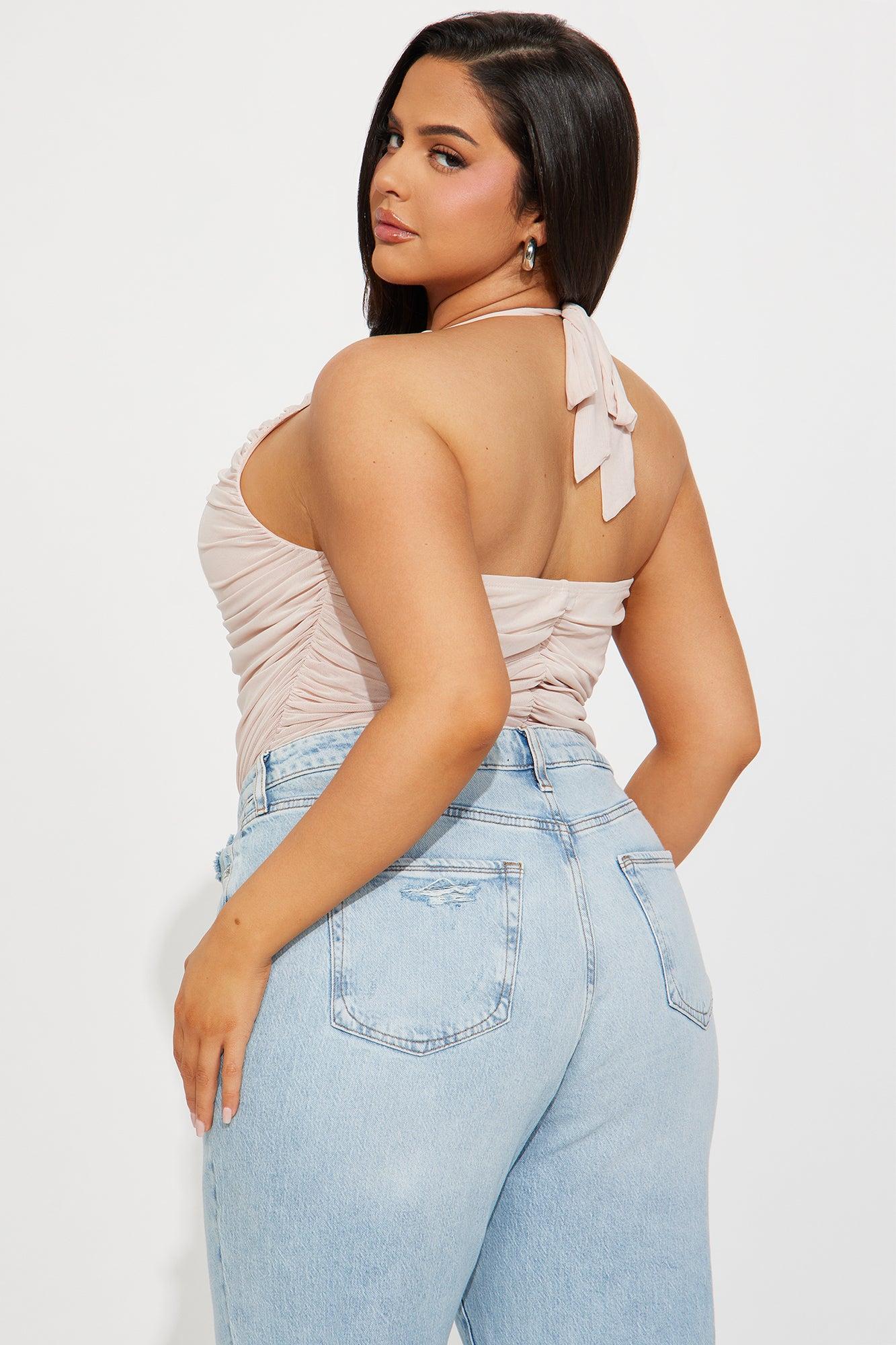 In Monaco Ruched Bodysuit - Taupe Product Image