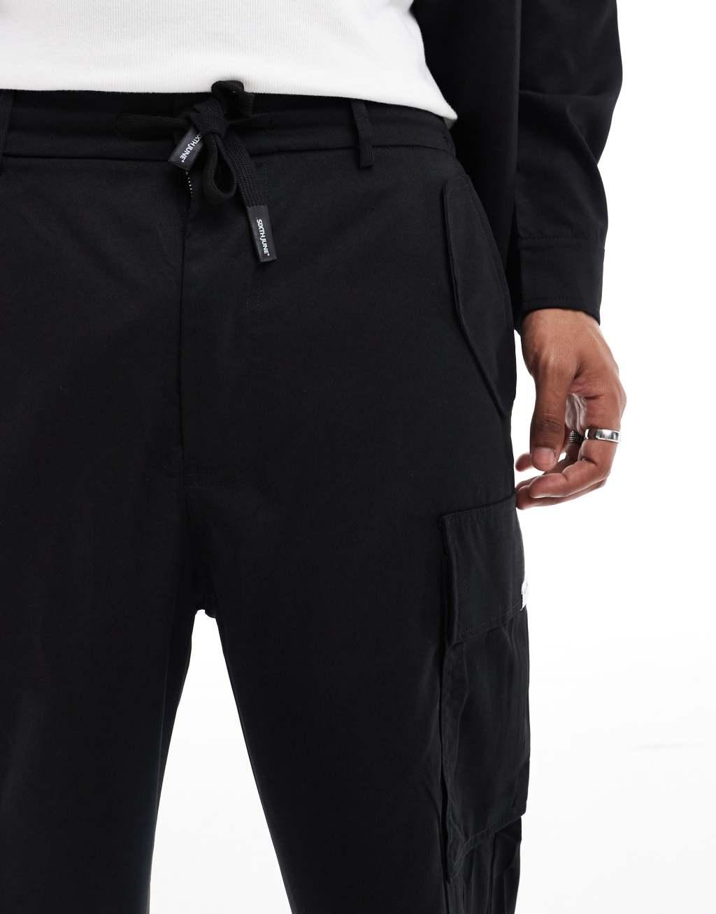 Sixth June multi pocket cargo pants in black - part of a set Product Image