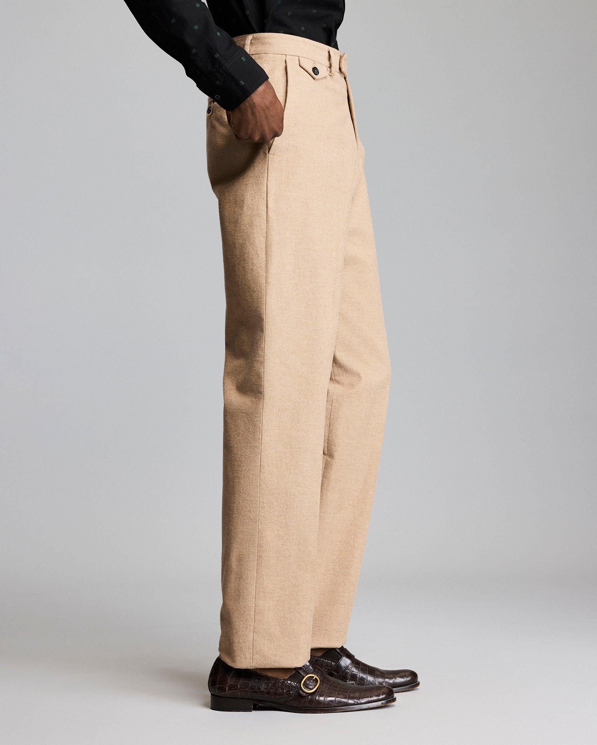 Flannel Flat Front Trouser -  Product Image