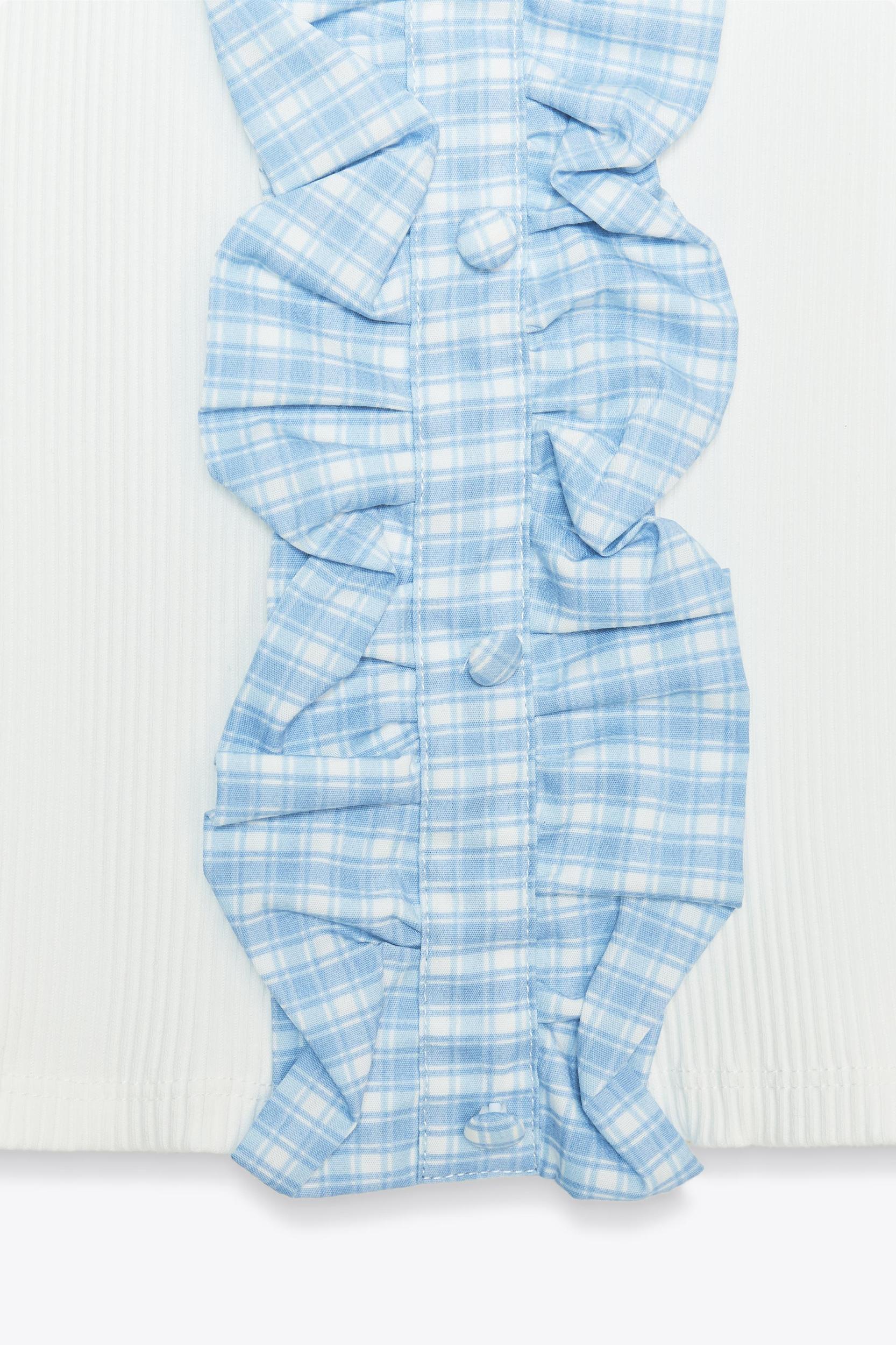 GINGHAM RIBBED TOP Product Image