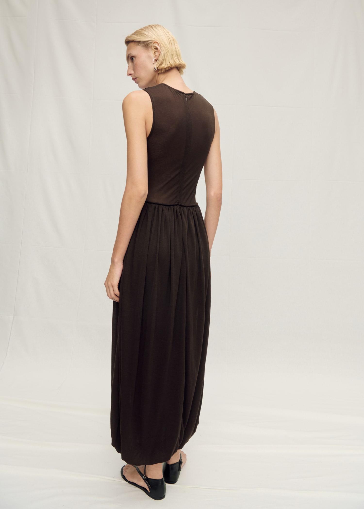 Semi-transparent dress with puffed hem - Women | MANGO USA Product Image