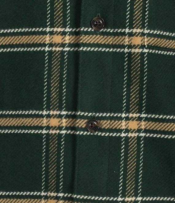 Roundtree & Yorke Long Sleeve Heavyweight Twill Windowpane Plaid Shirt Jacket Product Image