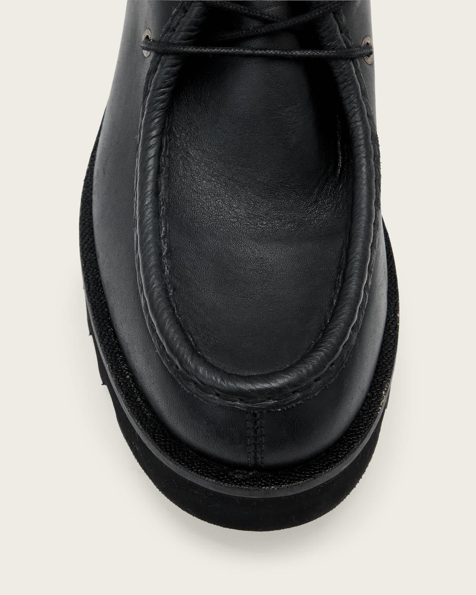 Skiff Apron Leather Shoes Black | ALLSAINTS US Product Image