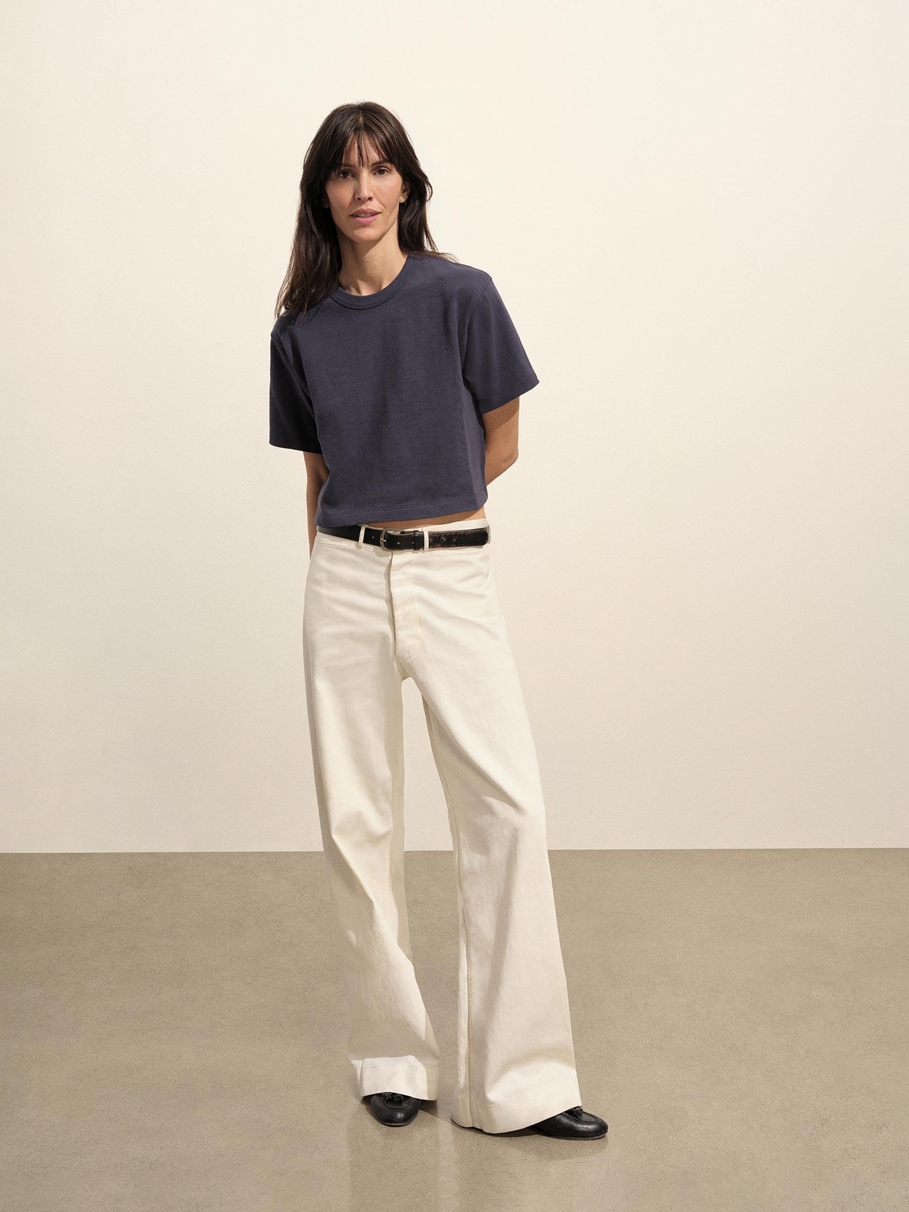 Washed Navy Field-Spec Boyfriend Crop Tee Product Image