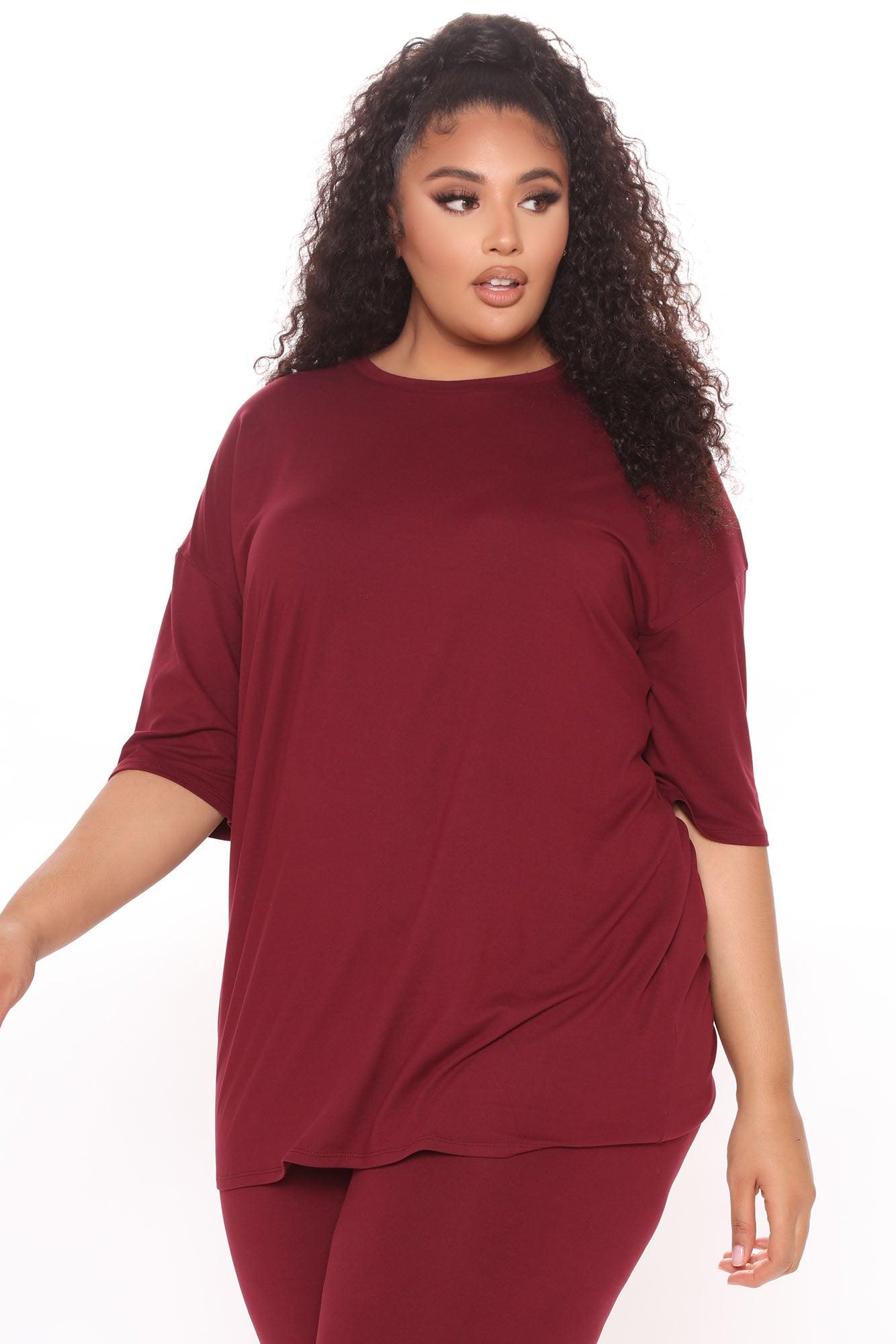 Weekend Vibes Legging Set - Wine Product Image