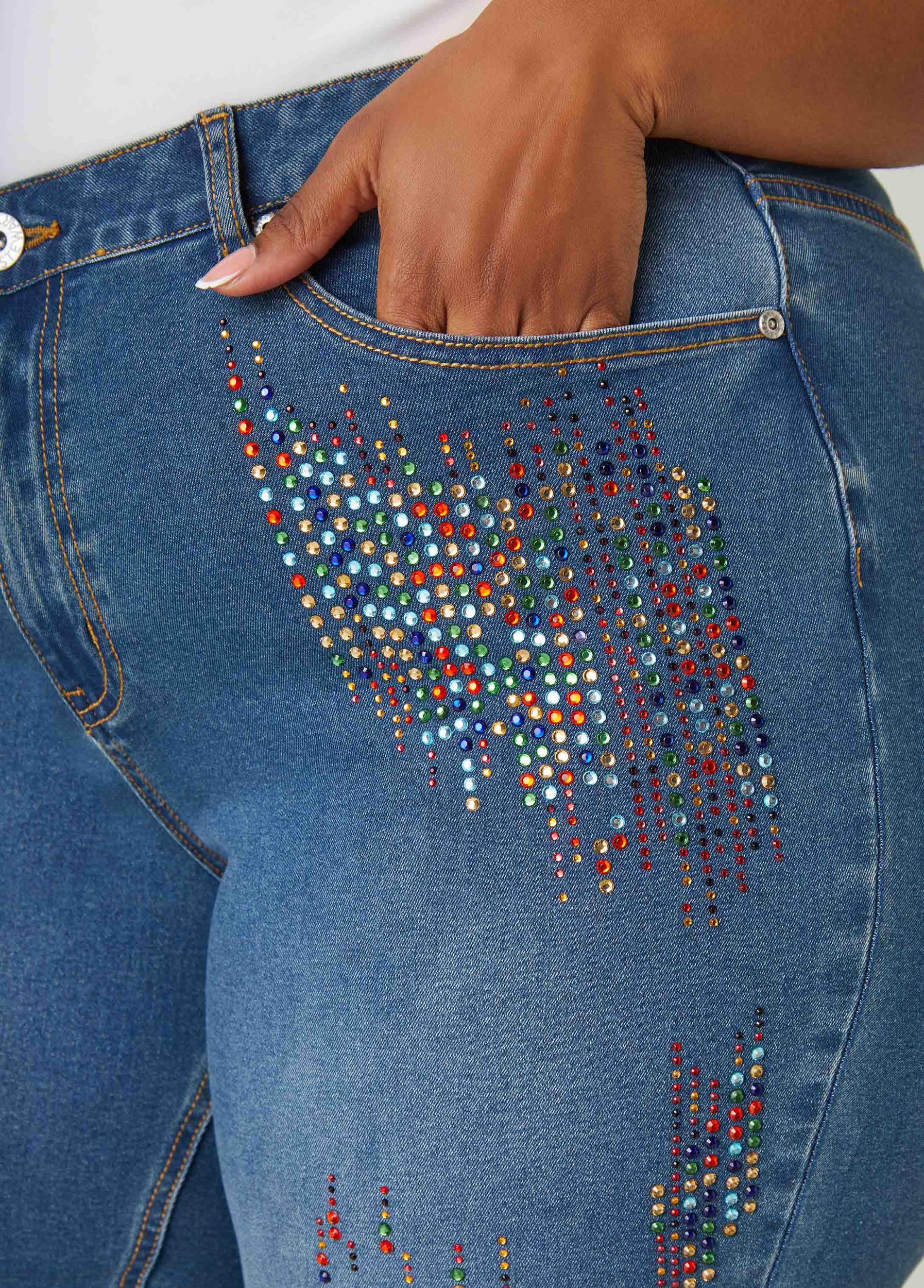 Plus Size Crystal Skinny Jeans Ashley Stewart Product Image