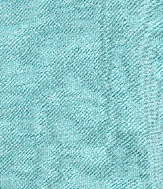 Democracy Contrast Crochet Scoop Neck Ruched Detail Short Sleeve Knit Top Product Image