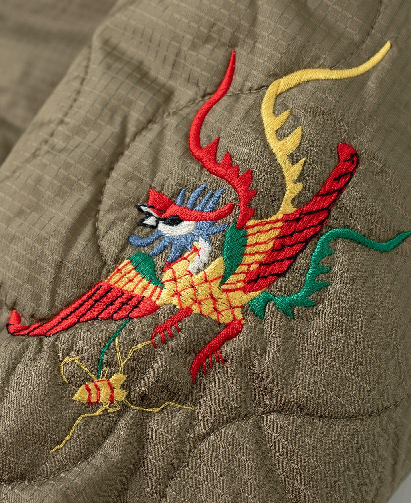 Vietnam War Quilted Padded Souvenir Jacket - Olive Product Image