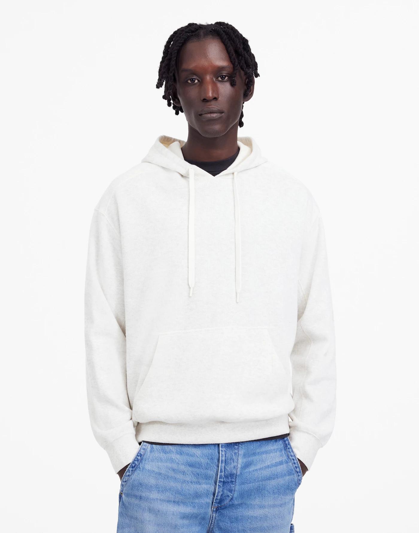 French Rib Knit Hoodie Sweatshirt Product Image