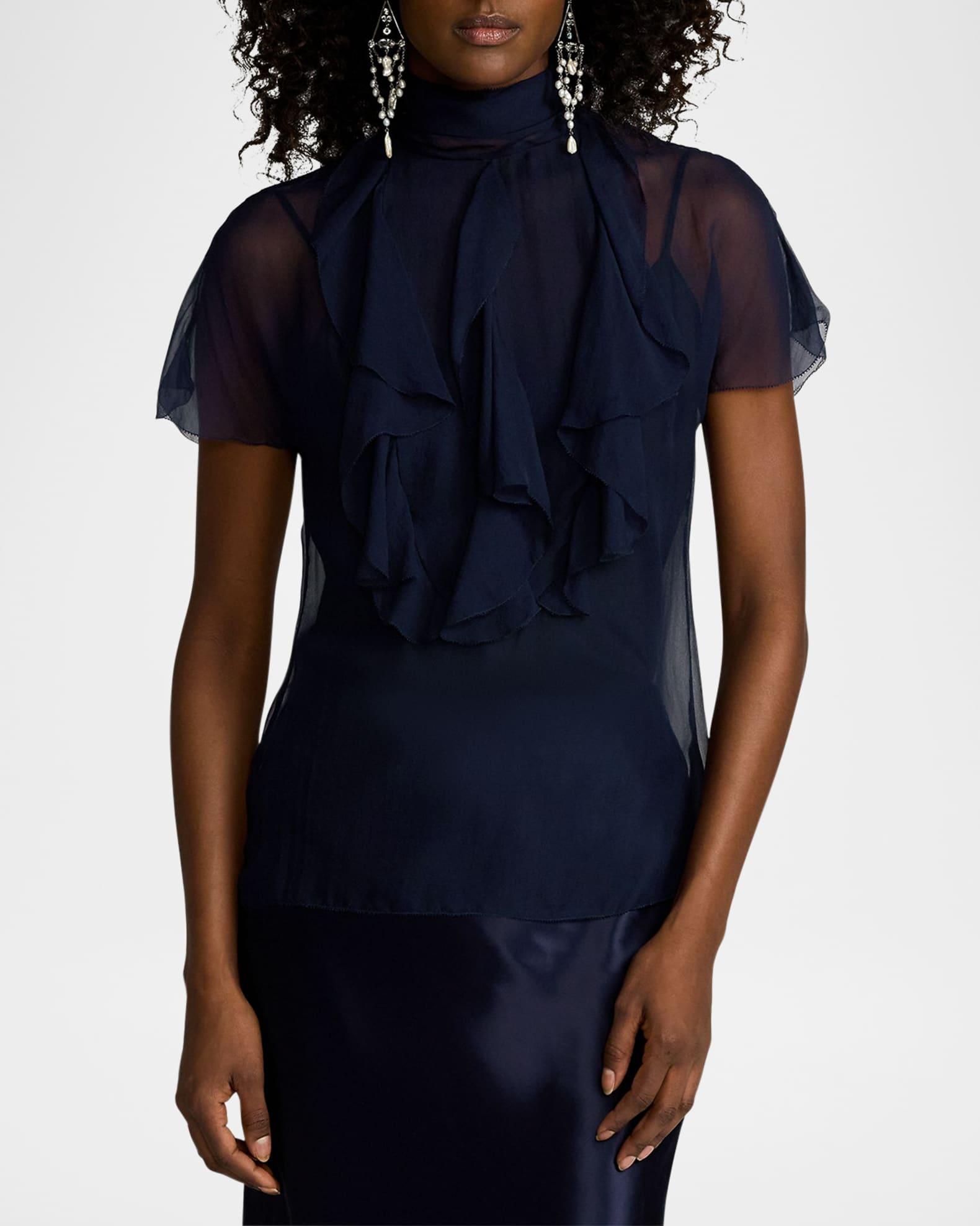 Etta Ruffle Bib Washed Chiffon Top Product Image