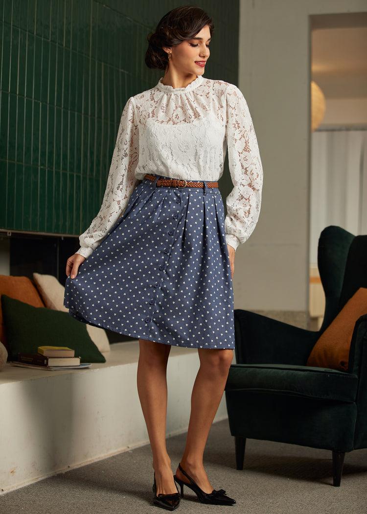 Bookstore's Best Chambray A-Line Skirt Product Image