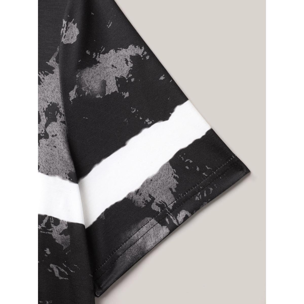 Plus Size Tie-Dye Gradient Stripes Round Neck T-Shirt Multicolor Women Casual Non Round Neck Everyday T-shirts BloomChic 30/6X Product Image