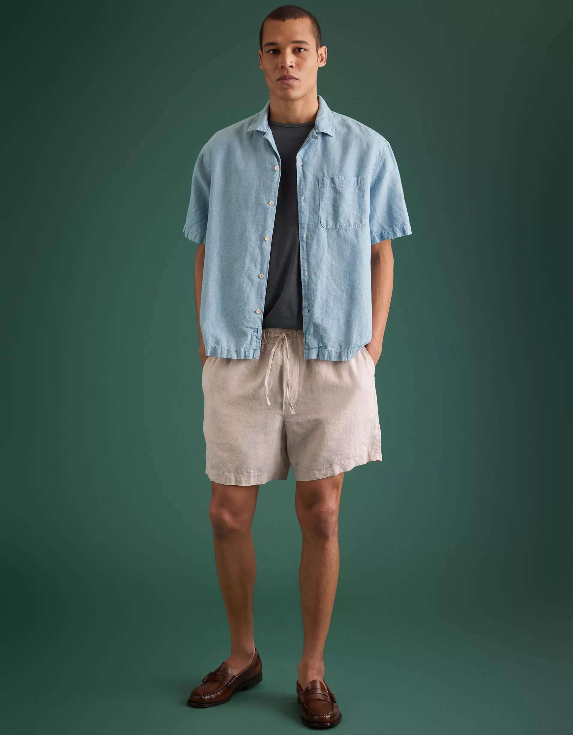 AE77 Premium Linen Pull-On Short Product Image