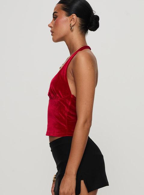 Tuberose Halter Top Red Product Image