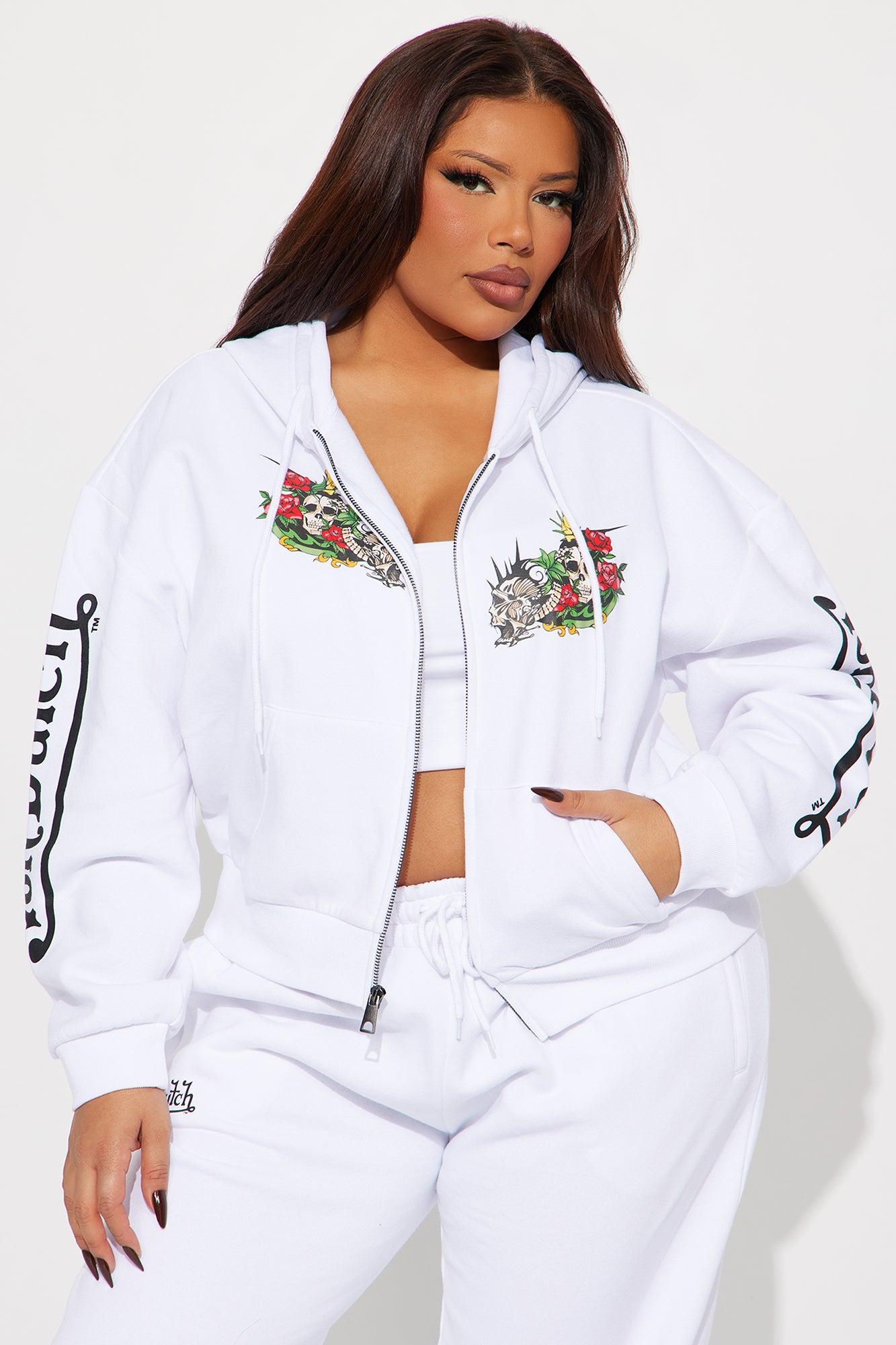 Von Dutch Skull Oasis Zip Up Hoodie - White/combo Product Image