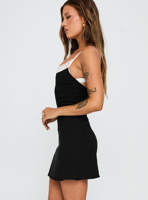 Renaissance Corset Lace Mini Dress Black / White Product Image