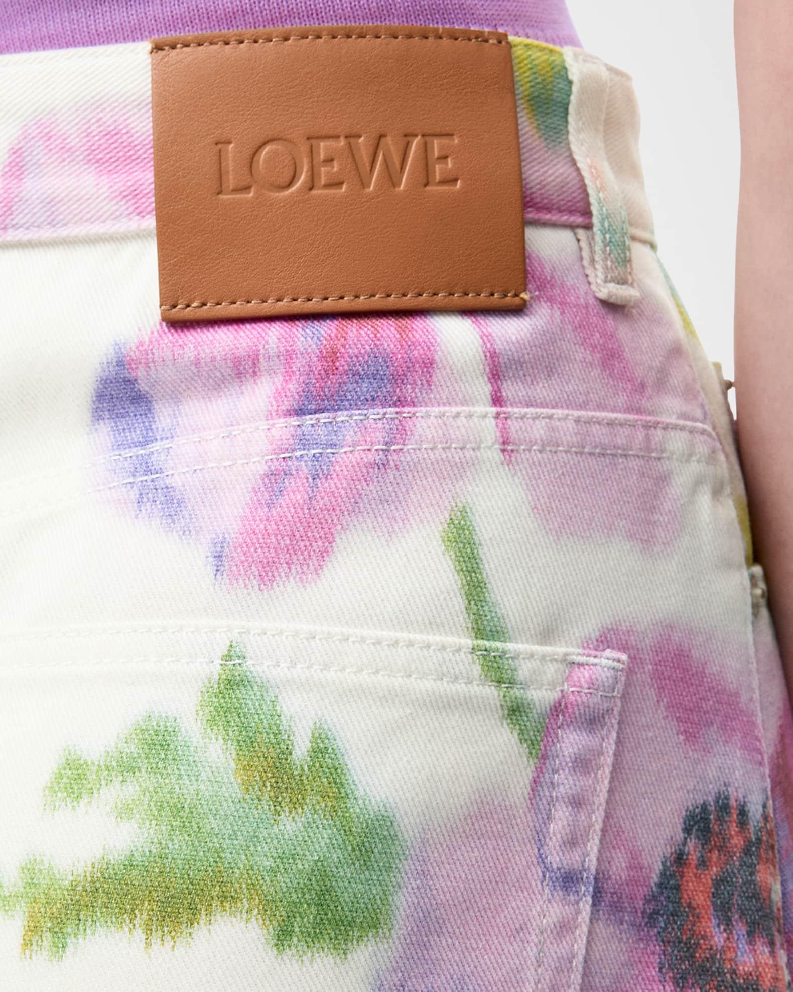 Floral-Print Wide-Leg Jeans Product Image