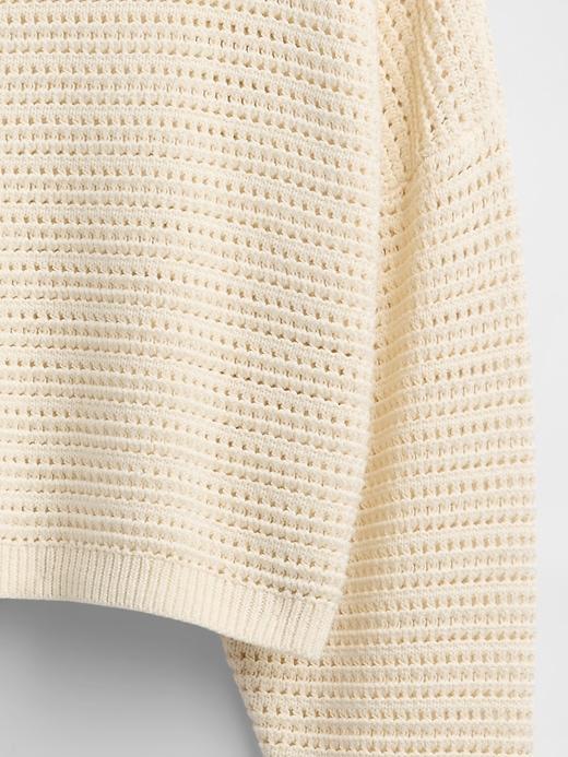 Crochet Boatneck Crop Sweater Product Image