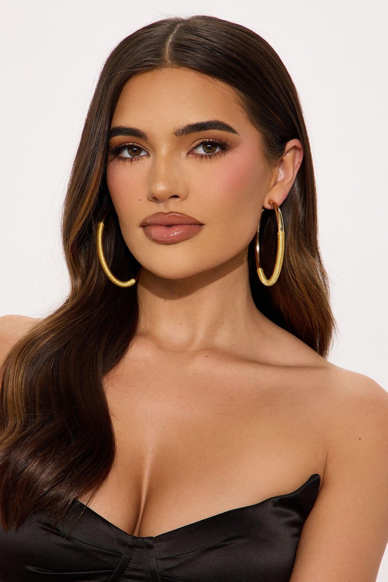 Not Waiting On You Hoop Earrings - Gold Product Image