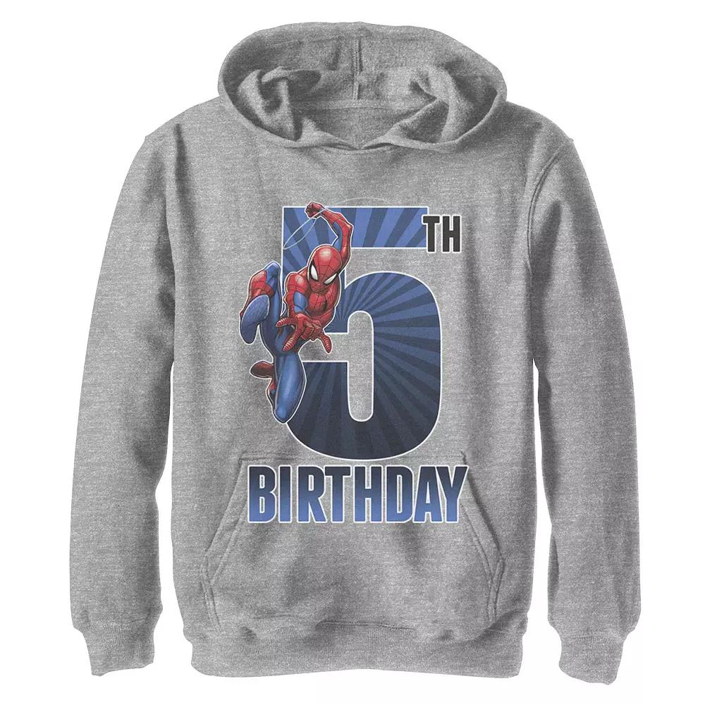 Boys 8-20 Marvel Spider-Man Swinging 5th Birthday Graphic Fleece Hoodie, Boy's,  Product Image