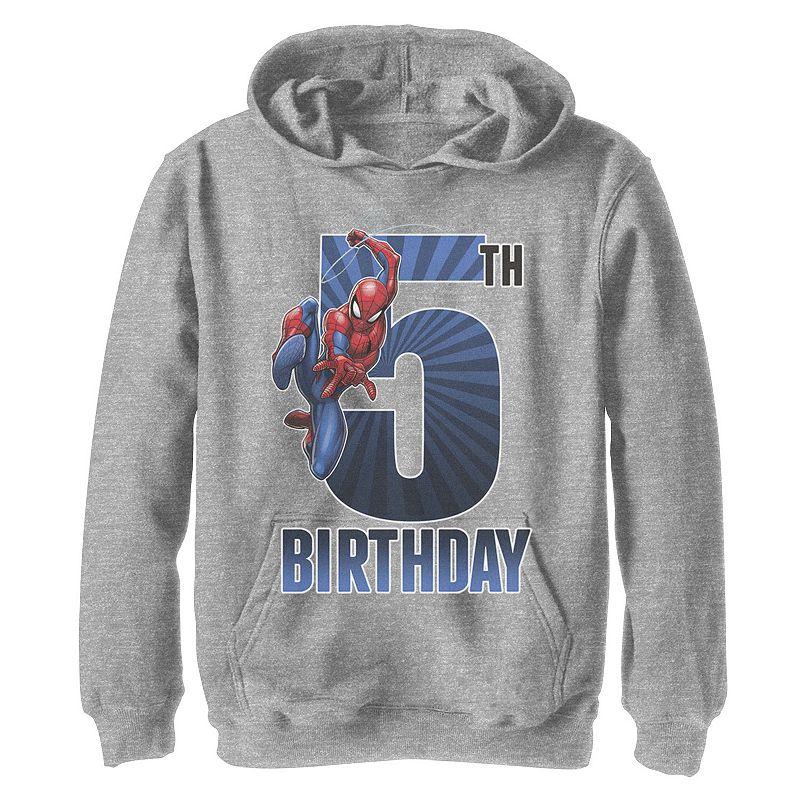 Boys 8-20 Marvel Spider-Man Swinging 5th Birthday Graphic Fleece Hoodie, Boy's,  Product Image