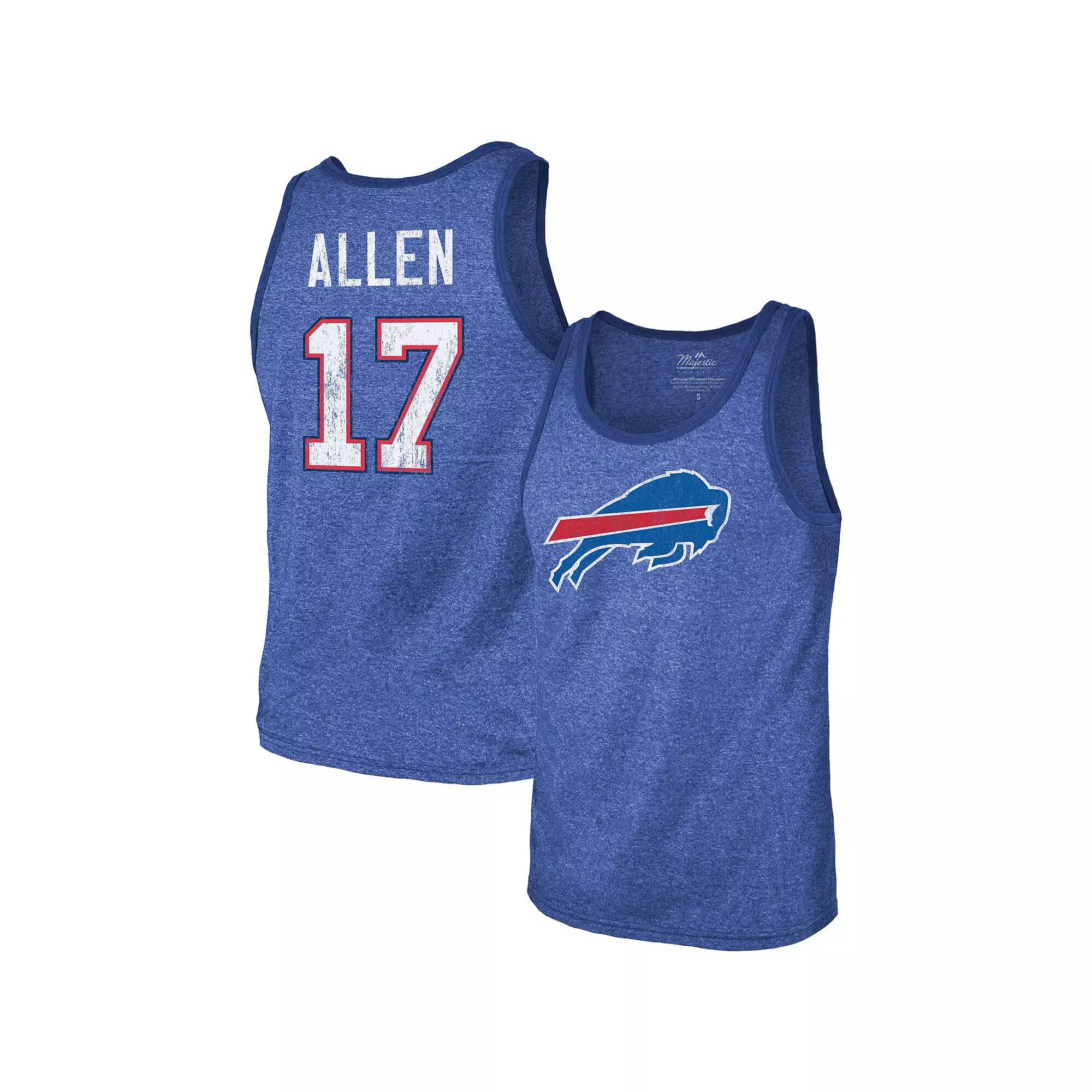 Men's Fanatics Branded Josh Allen Royal Buffalo Bills Name & Number Tri-Blend Tank Top, Size: 2XL, Blue Product Image