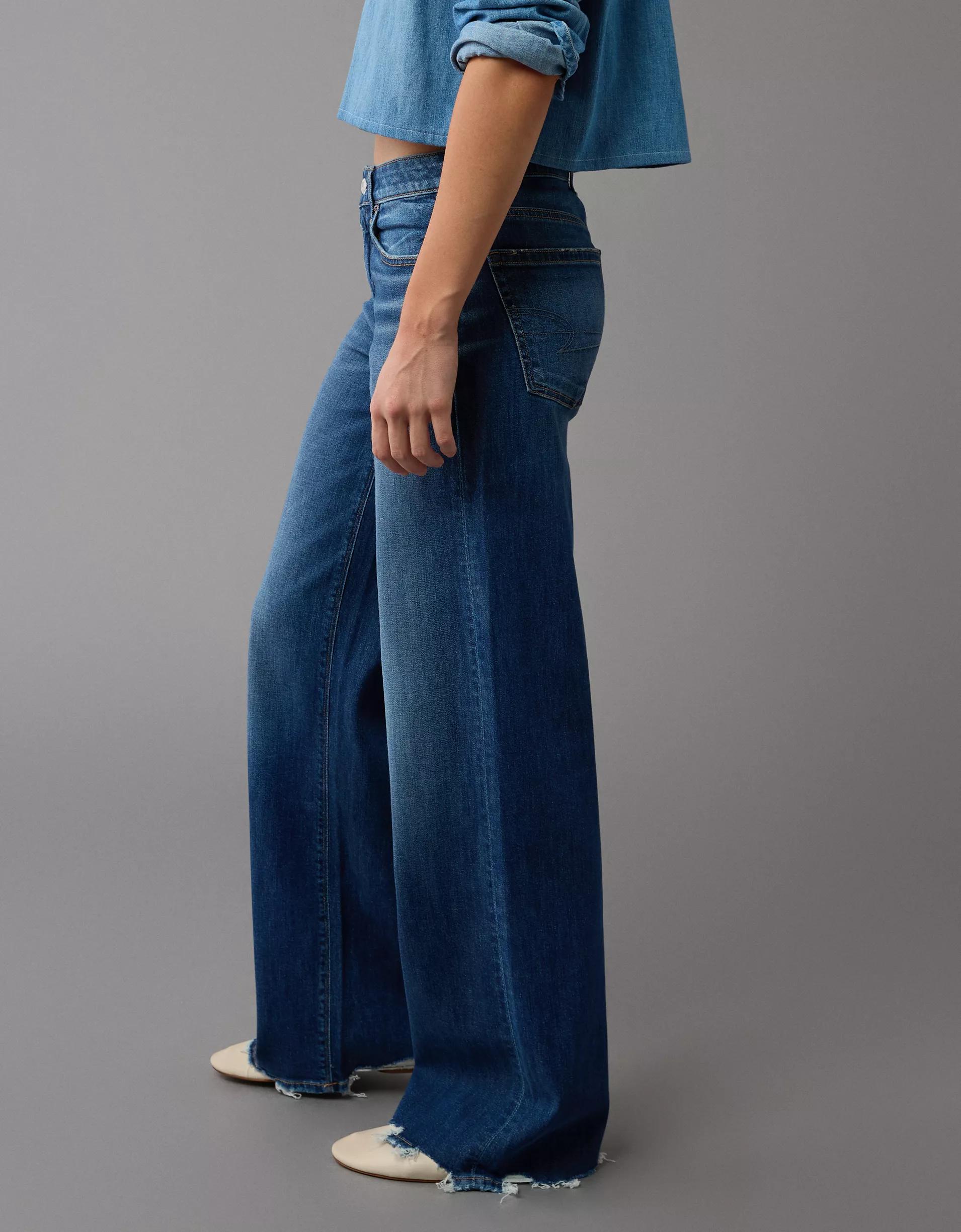 AE Dreamy Drape Stretch Low-Rise Baggy Wide-Leg Jean Product Image