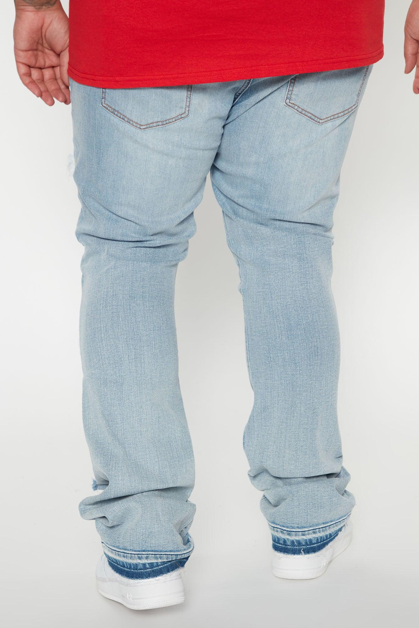 Through It Ripped Skinny Flared Jeans - Vintage Blue Wash Product Image