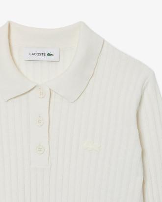 Regular Fit Ribbed Knit Polo Shirt Product Image