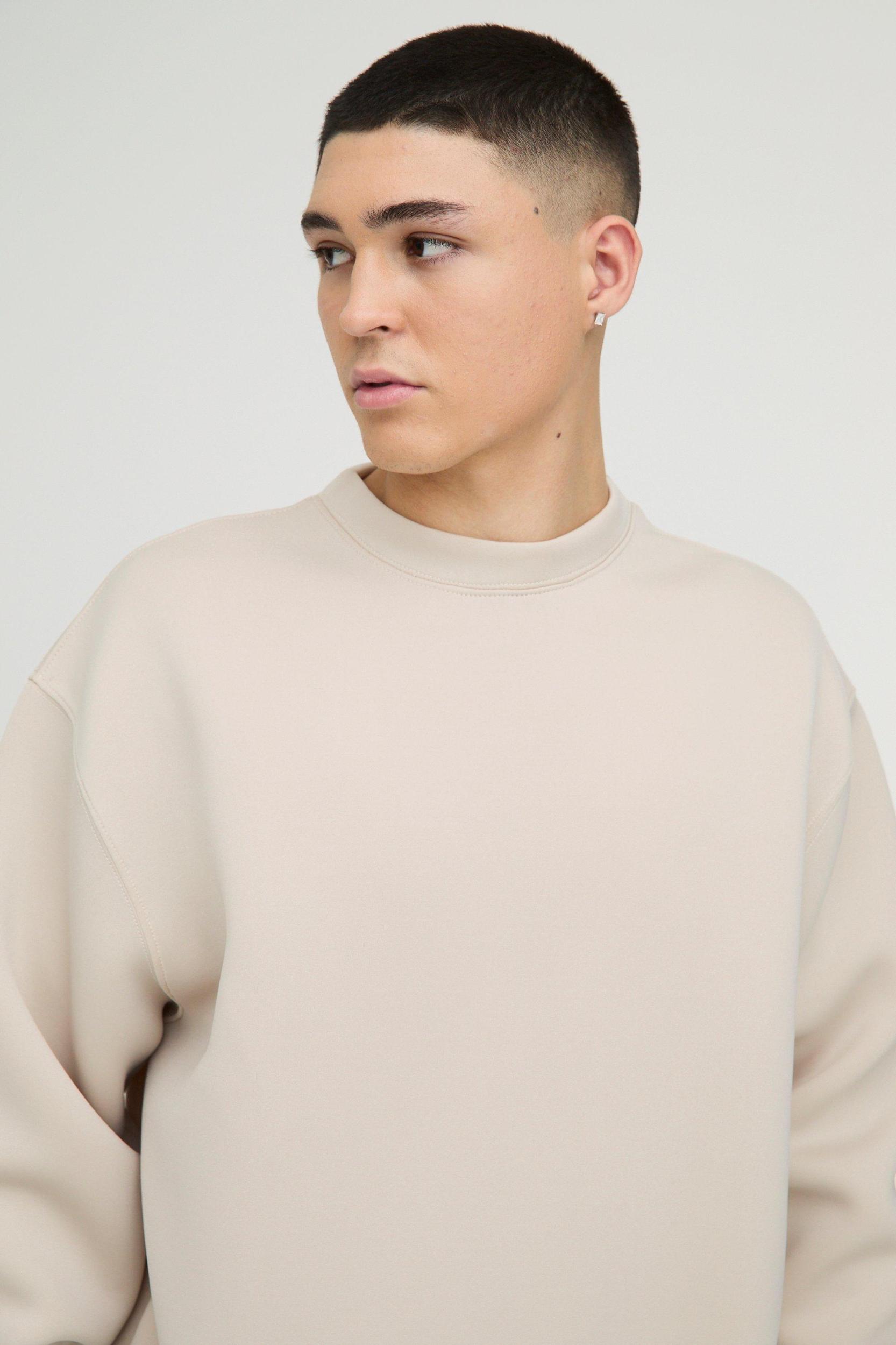 Oversized Boxy Bonded Scuba Sweatshirt | boohooMAN USA Product Image