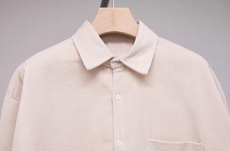 RT No. 3505 DARK CREAM CORDUROY COLLAR SHIRT Product Image