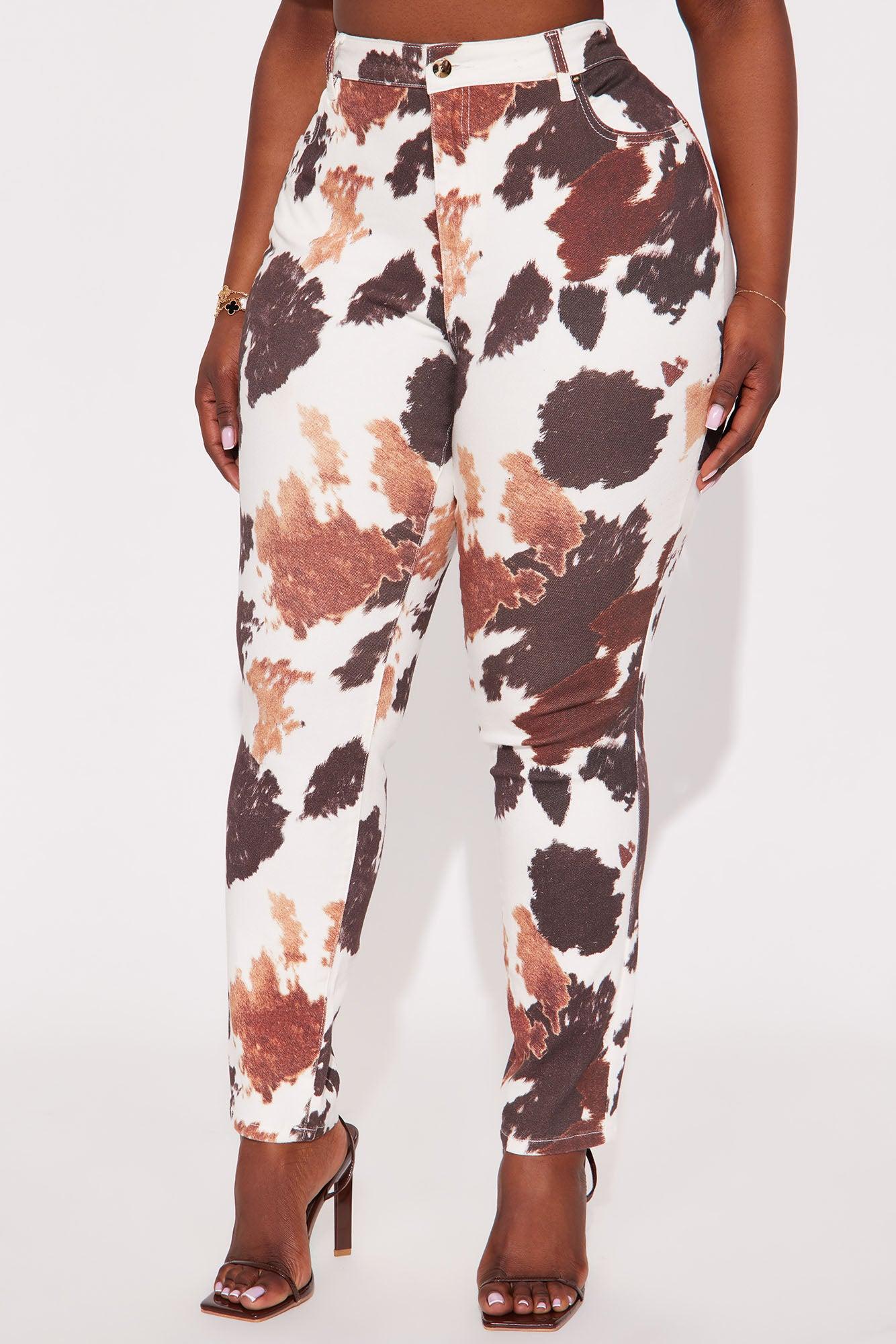 Pick Me Printed Skinny Jeans - Brown/combo Female Product Image