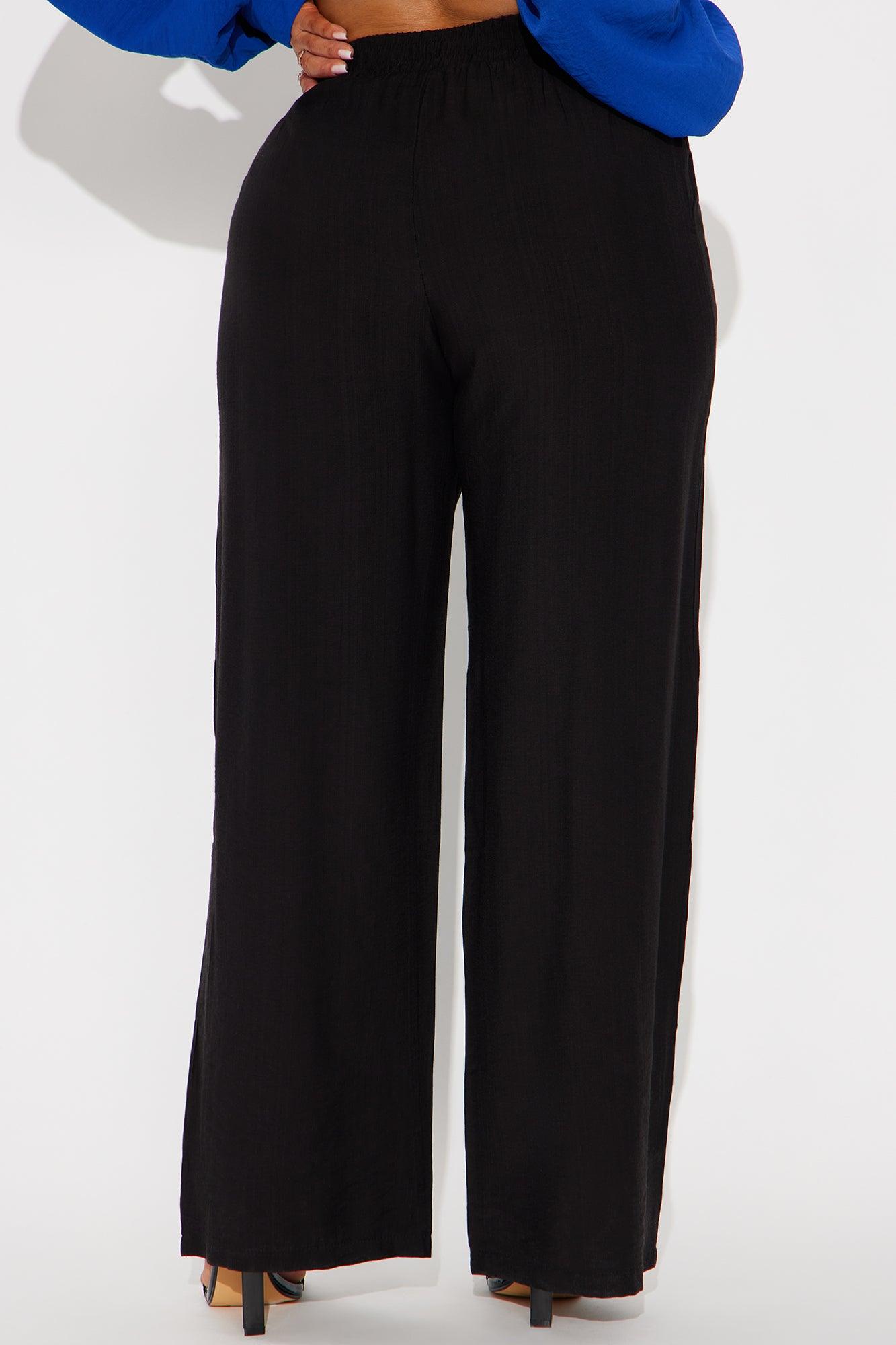 Santorini Getaway Wide Leg Trouser Pant - Black Product Image