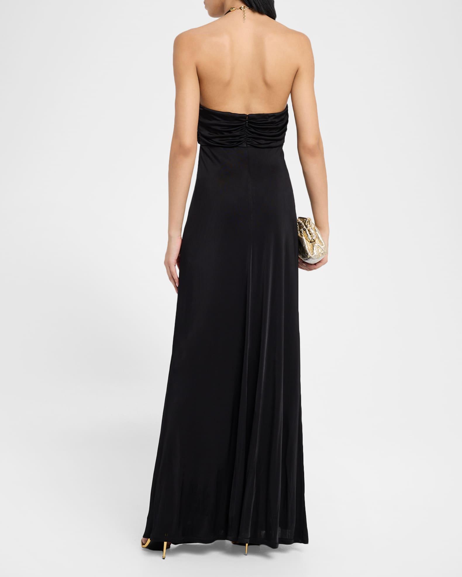 Camryn Cutout Bead-Embellished Halter Gown Product Image