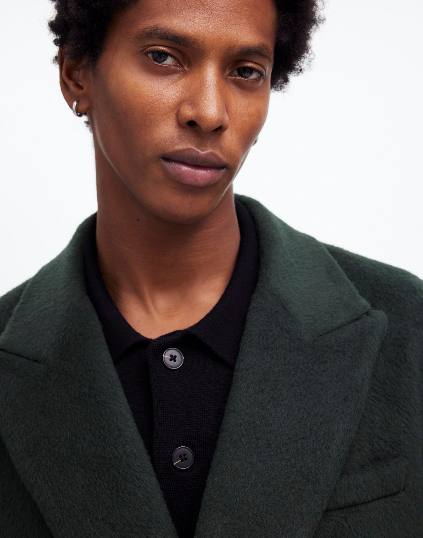 Double-Breasted Topcoat in Italian Alpaca-Wool Blend Product Image