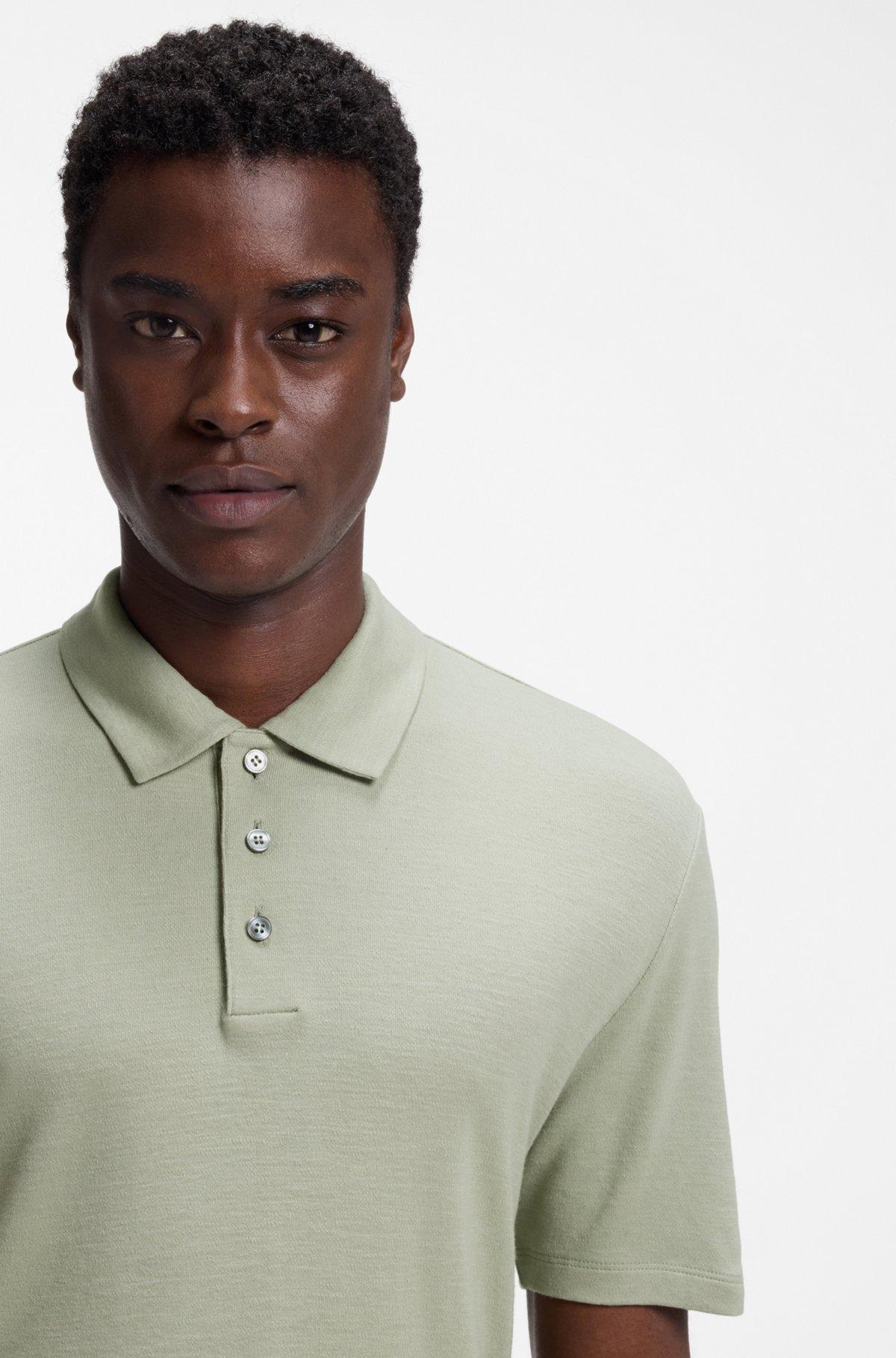 Slub-interlock polo shirt in a slim fit Product Image