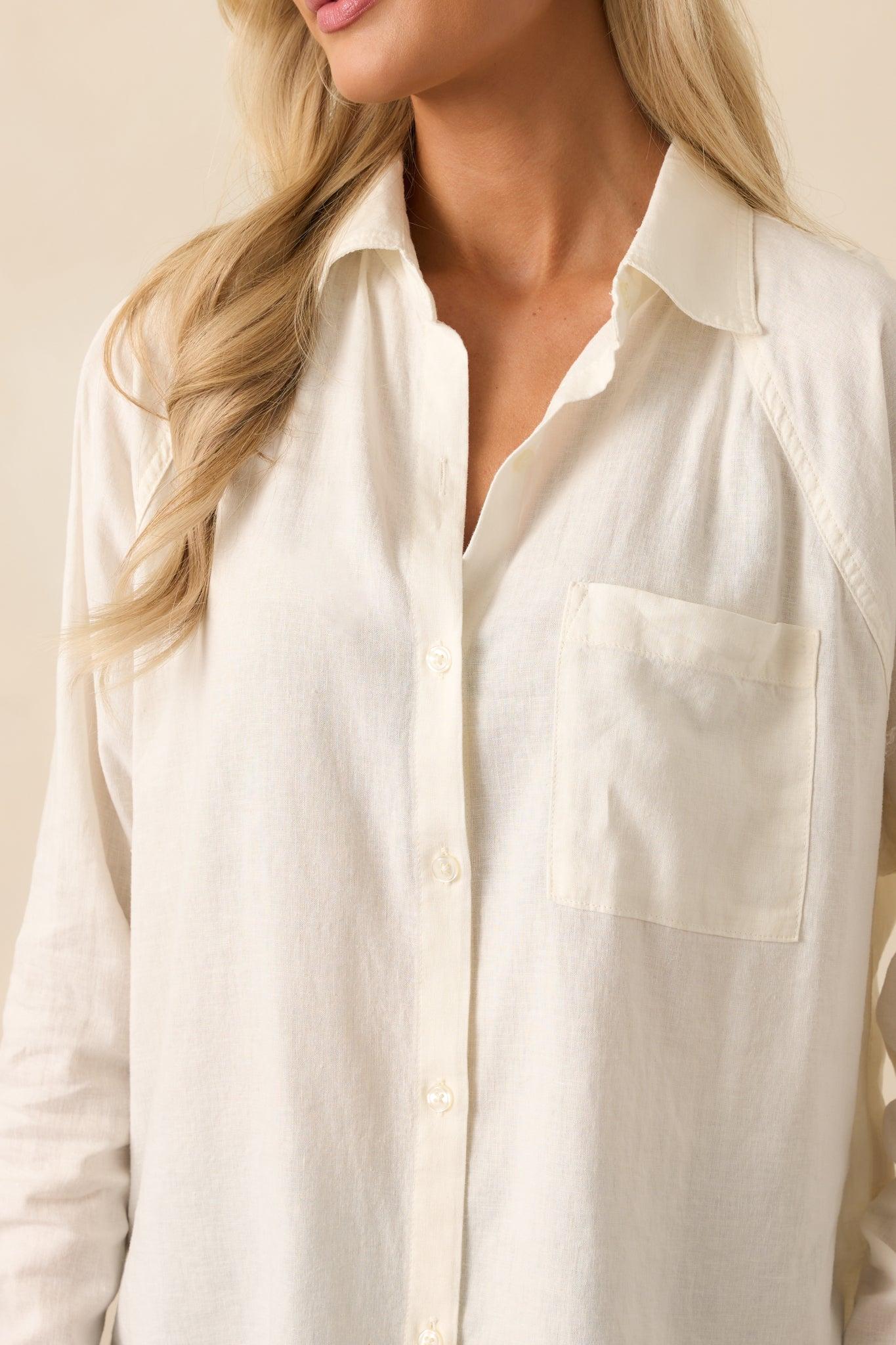 Z Supply White Perfect Linen Top Product Image