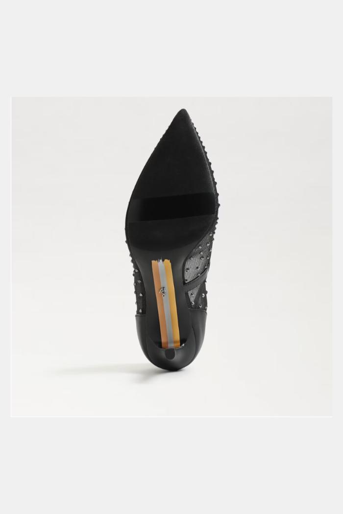 Hazel Mesh Pointed Toe Pump - Black Product Image