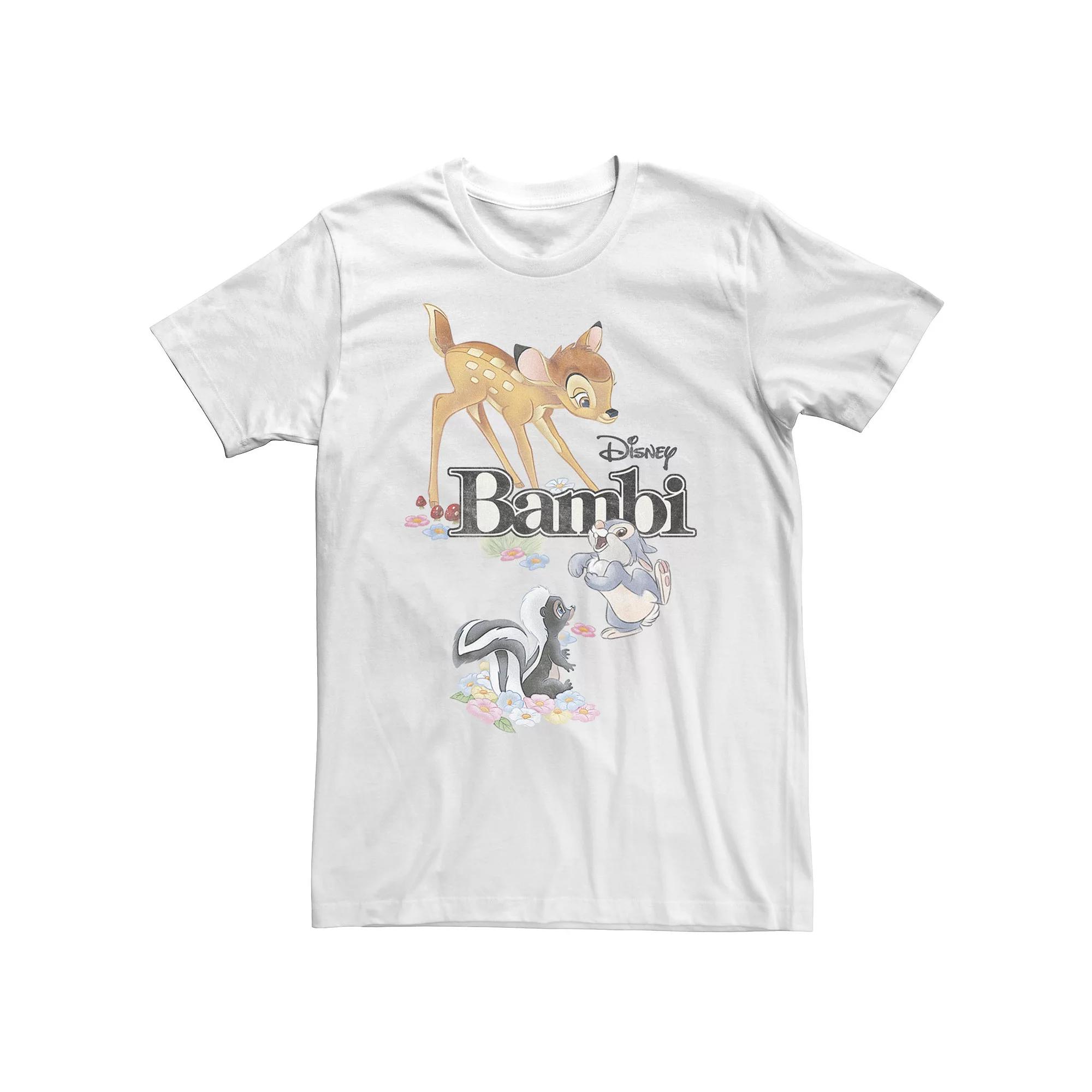 Big & Tall Disney Bambi Classic Group Shot Title Logo Tee, Men's, Size: 3XL Tall, White Product Image